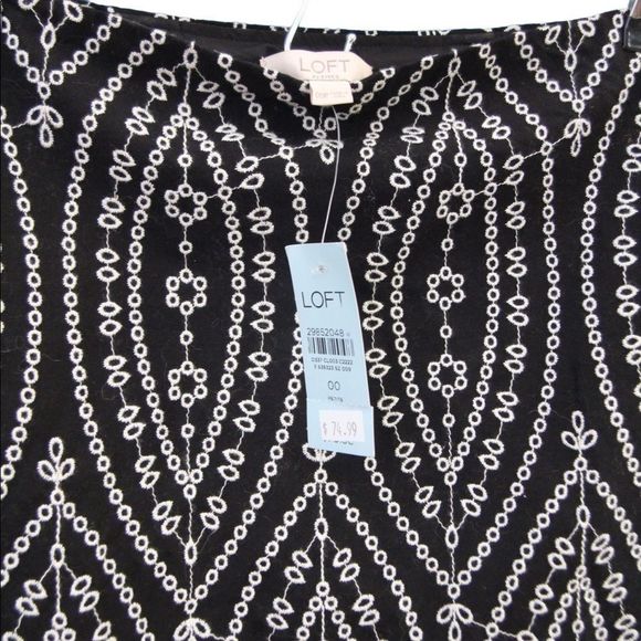 NWT LOFT black and white scalloped high waist skirt - Picture 3 of 8